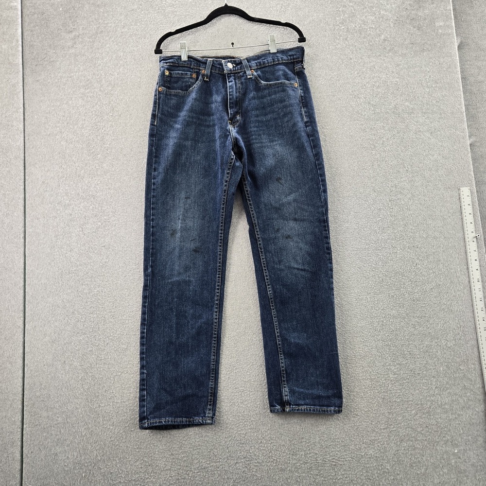 Levi's 505 Men Jeans 32X30 Blue Denim Regular Fit Straight Leg Logo 28" READ